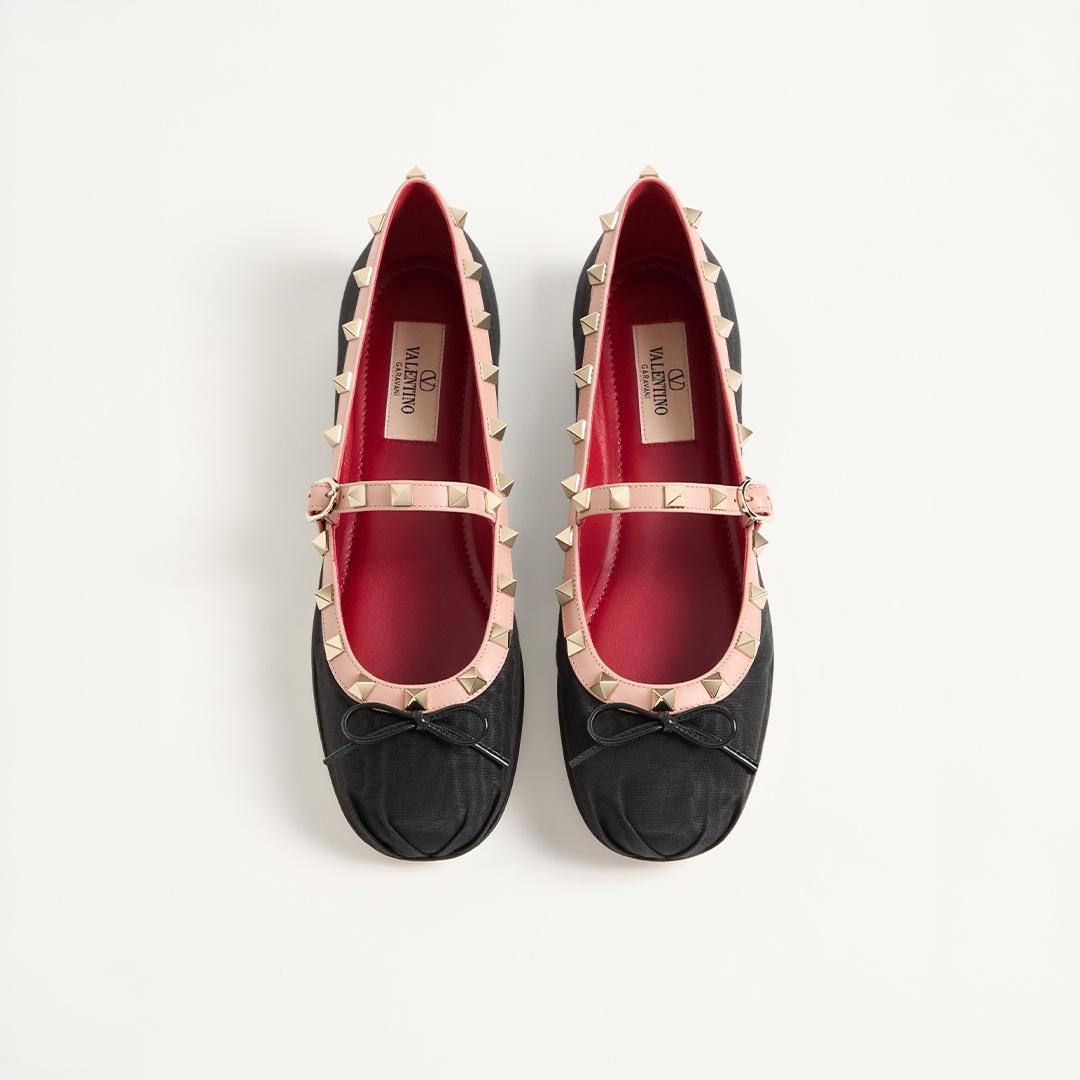 VALENTINO GARAVANI ROCKSTUD BALLERINE & MULES NEW