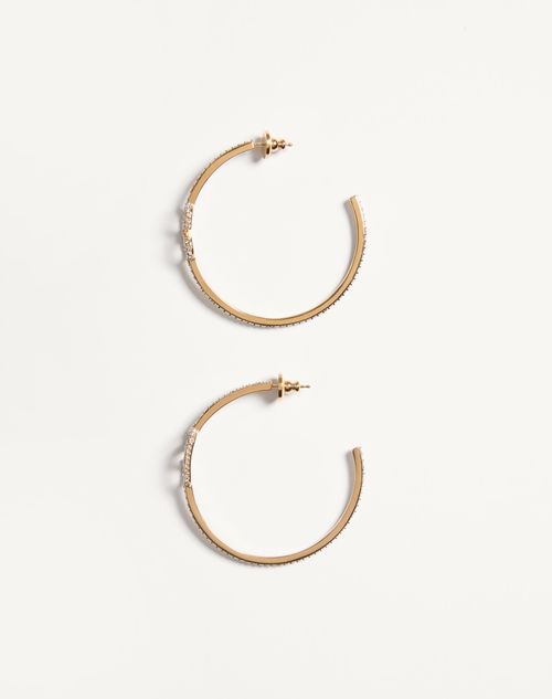 Valentino Garavani - Vlogo Signature Metal And Swarovski® Crystal Earrings - Gold - Woman - Jewellery