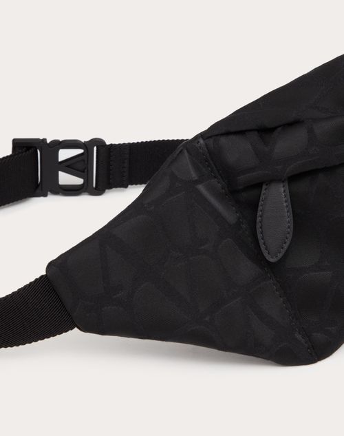 Black Iconographe Nylon Belt Bag for Man in Black Valentino TW