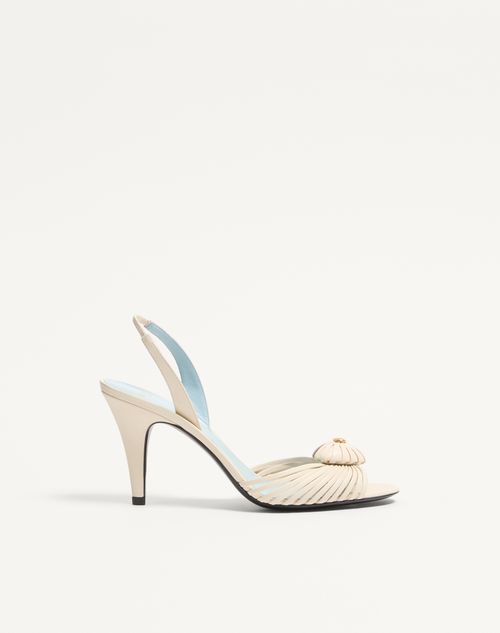 Valentino Garavani - Coeur Royal Kidskin Sandal 85mm - Butter - Woman - Sandals