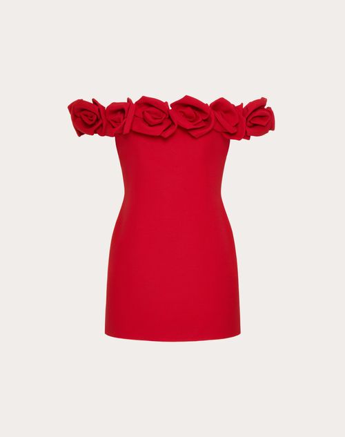 Crepe Couture Short Dress for Woman in Red