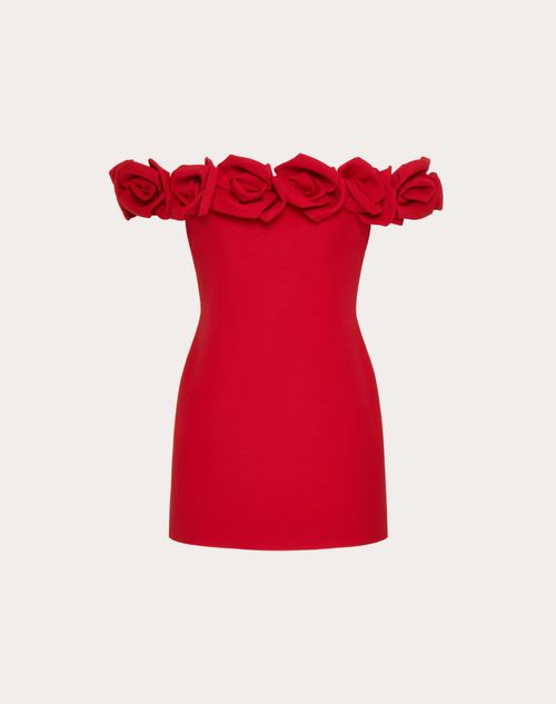 Valentino - Abito Corto In Crepe Couture - Rosso - Donna - Abiti