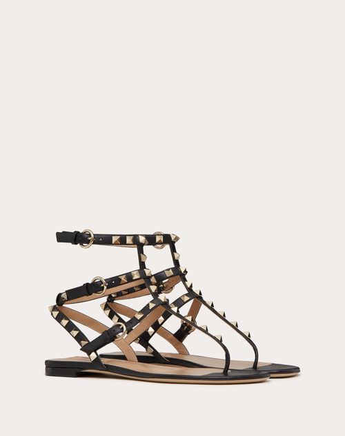 Valentino black 2024 studded sandals