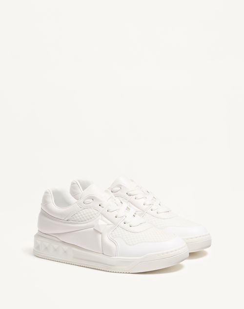 Valentino Garavani - One Stud Low-top Mesh And Nappa Leather Sneaker - White - Man - Man Shoes Sale