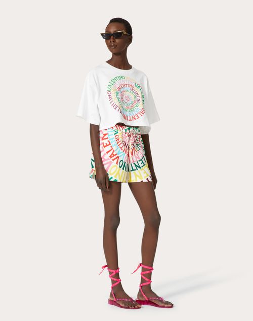 Valentino - T-shirt Valentino Loop En Jersey - Blanc/multicolore - Femme - Prêt-à-porter