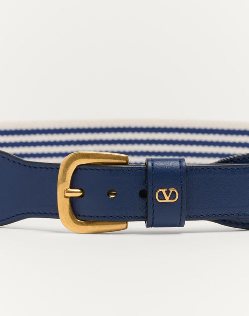 Vlogo Signature Belt In Ribbon And Calfskin 35 Mm for Man in Vlogo Signature Belt In Ribbon And Calfskin 35 Mm for Man in