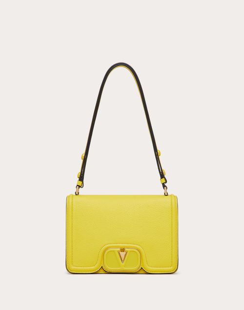 Valentino Garavani - Vlogo Small Leather Shoulder Bag In Grainy Calfskin - Cedar Yellow - Woman - Leather Vlogo
