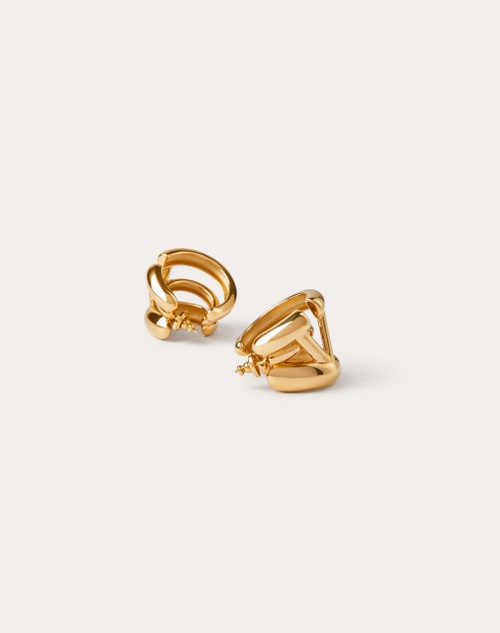 Valentino Garavani VLogo Signature Earrings in Metallic Gold