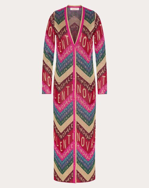 Valentino - Valentino Chevron Lurex Cardigan - Multicolor - Woman - Knitwear