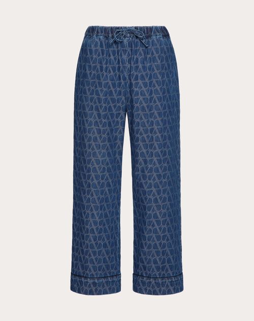 Valentino - Medium Blue Toile Iconographe Denim Trousers - Denim - Woman - Ready To Wear