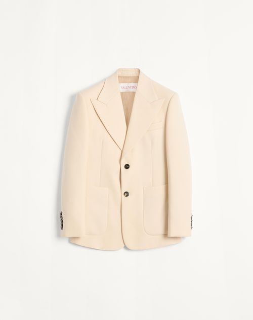 Valentino - Single-breasted Wool Gabardine Jacket - Butter - Man - Man Ready To Wear Sale