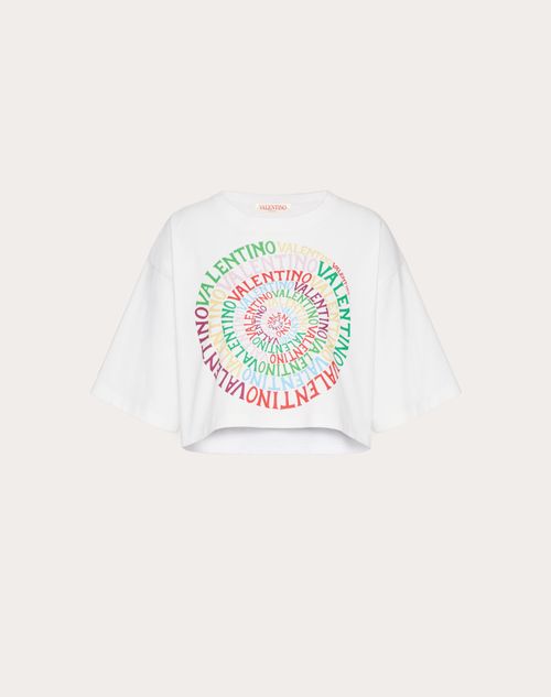 Valentino - T-shirt Valentino Loop En Jersey - Blanc/multicolore - Femme - Prêt-à-porter