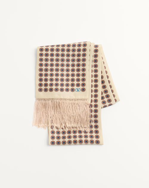 Valentino Garavani - Chamber Silk Bandeau Scarf With Fringe - Multicolour - Man - New Arrivals