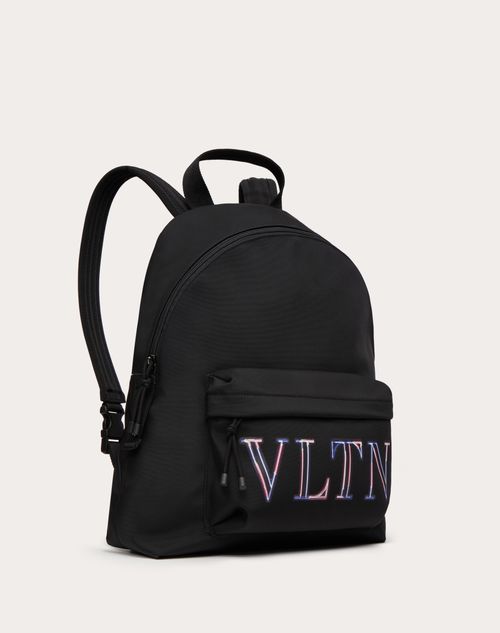 Valentino Garavani - Neon Vltn Backpack In Nylon - Black/multicolor - Man - Man Sale