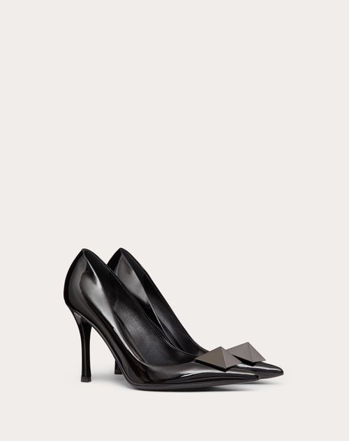 Valentino Garavani - One Stud Patent Leather Pump 100 Mm - Black - Woman - Woman Shoes Private Promotions