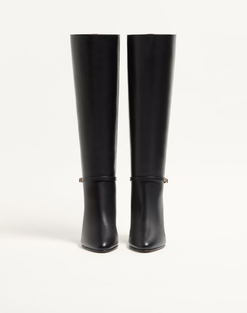 Valentino Garavani - Pattie Calfskin Boot 100mm - Black - Woman - Boots And Ankle Boots