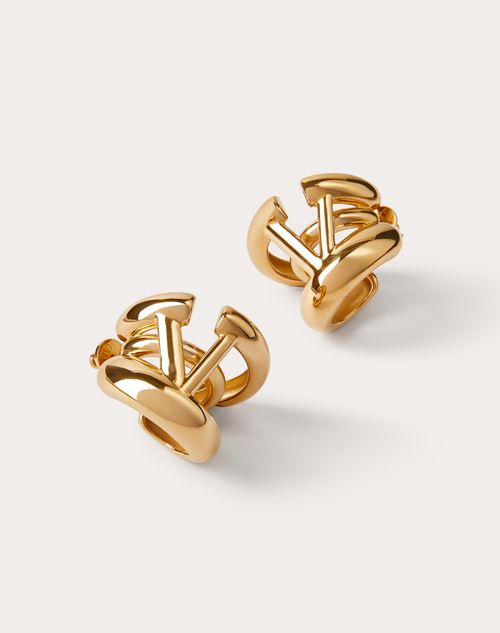 Valentino Garavani - Vlogo Signature Metal Earrings - Gold - Woman - Woman Bags & Accessories Sale