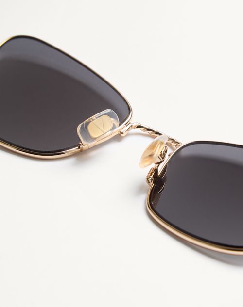 Valentino - Metal Cat-eye Eyewear - Gold/grey - Unisex - Eyewear