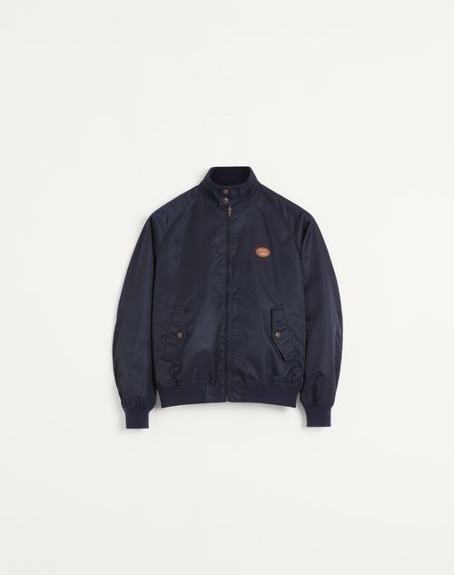 Valentino - Nylon Blouson With Vlogo Patch - Navy - Man - Outerwear