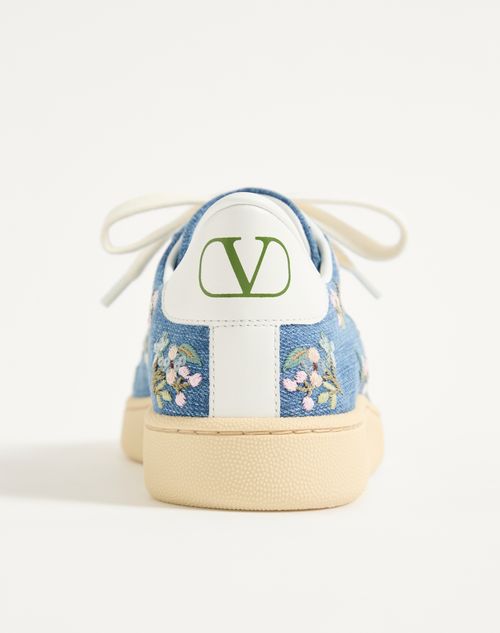 Valentino Garavani - Royco Denim-sneaker Mit Blumenstickerei - Denim - Frau - Sneaker