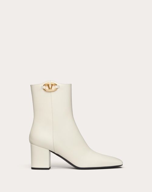 Valentino Garavani - Vlogo The Bold Edition Ankle Boot In Calfskin 70mm - Ivory - Woman - Boots