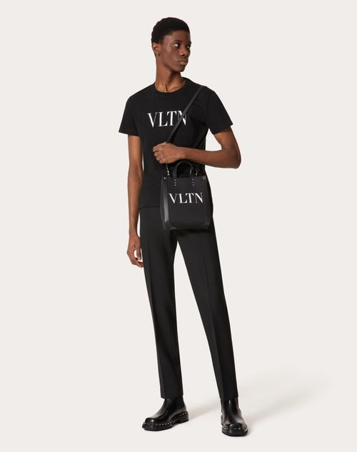 Valentino Garavani - Vltn Ecolab Mini Canvas Shopper - Black - Man - Vltn - M Bags