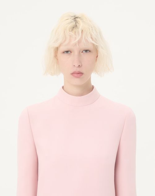 Valentino - Crepe Couture Dress With Feathers - Rose - Woman - Dresses