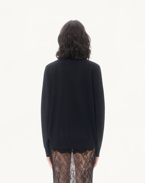 Valentino - Embroidered Wool Jumper - Black - Woman - Knitwear