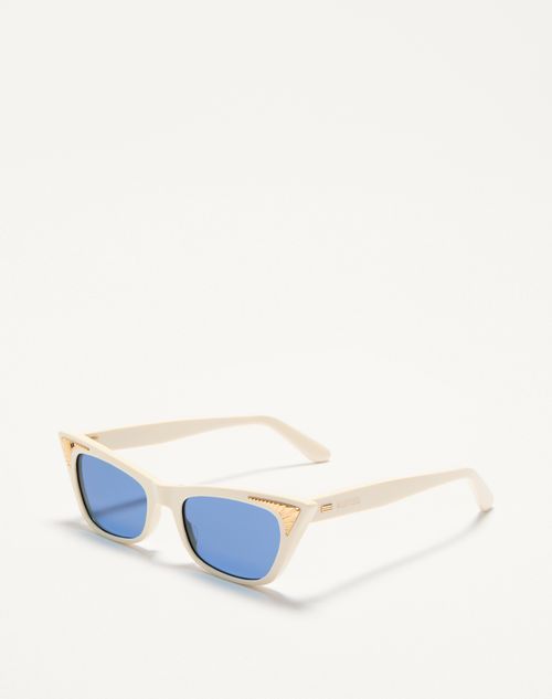 Valentino - Marco Estilo Ojo De Gato De Acetato - Marfil/blue - Mujer - Akony Eyewear - Accessories