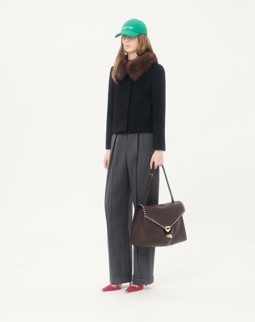 Valentino - Valentino Baby Camel Drap Jacket - Black - Woman - Jackets And Blazers