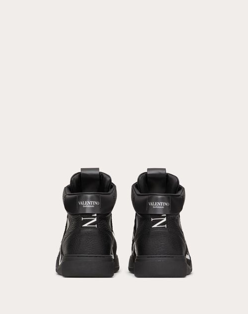 Valentino Garavani - Mid-top Calfskin Vl7n Sneaker With Bands - Black - Man - Man View All