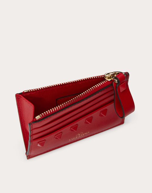 Valentino Garavani Women's Leather Toile Iconographe Calfskin Cardholder with Zip - Pink - Wallets