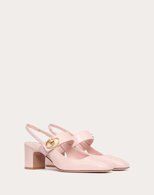 Valentino Garavani - Mary-jane Vlogo Locker Slingback Pumps In Naplack - Rose Quartz - Woman - Woman Private Promotions