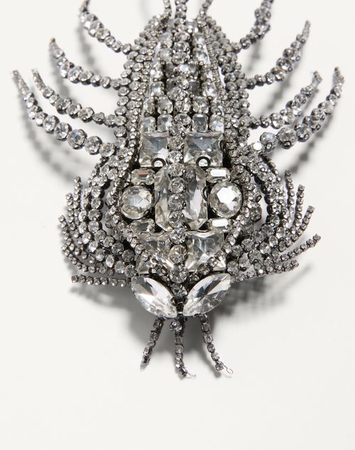 Valentino Garavani - Valentino Les Glaces Brooch In Metal, Fabric And Crystals - Crystal - Man - Jewelry
