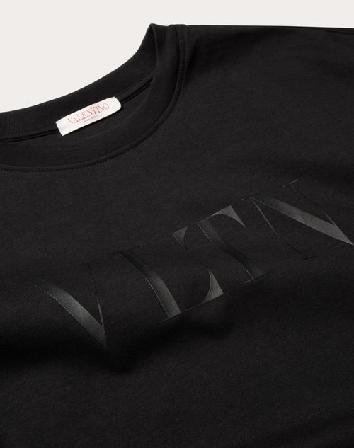 T-shirt Girocollo In Cotone Con Stampa Vltn per Uomo in Nero