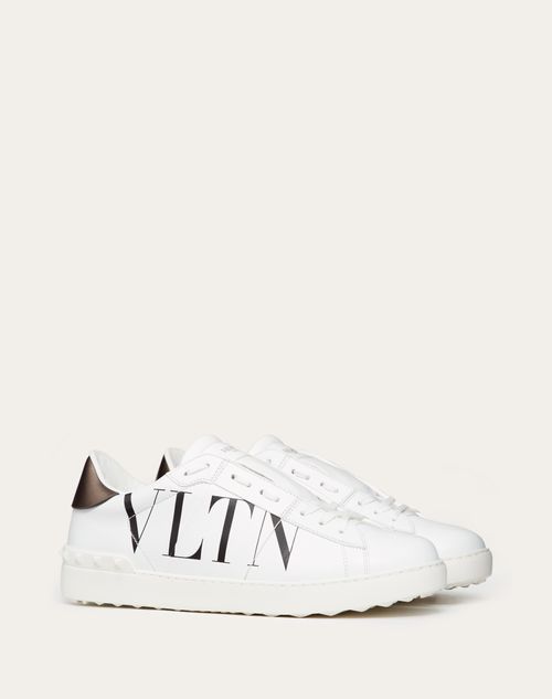 Open Sneaker With Vltn Logo for Man in White/ Black | Valentino US