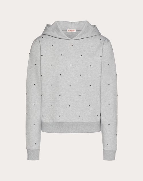 Valentino - All-over Rockstud Spike Cotton Sweatshirt - Grey - Man - Sweatshirts
