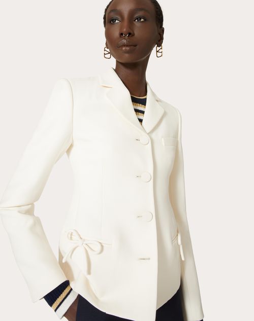 White crepe cheap jacket