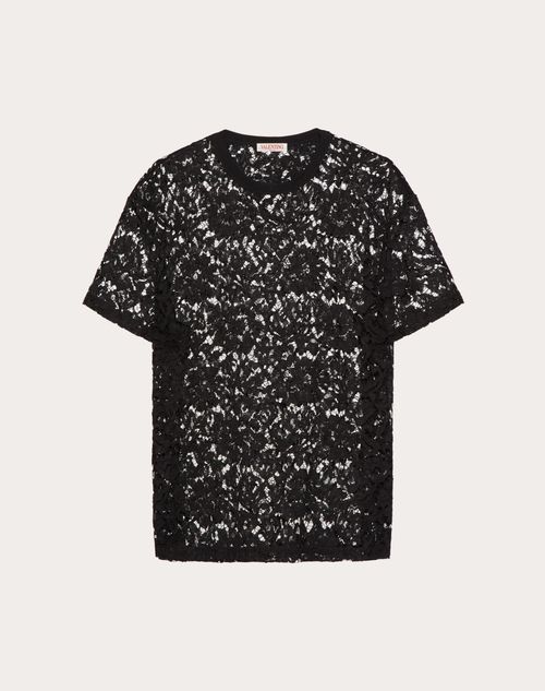 Valentino - Lace T-shirt - Black - Man - T-shirts And Sweatshirts