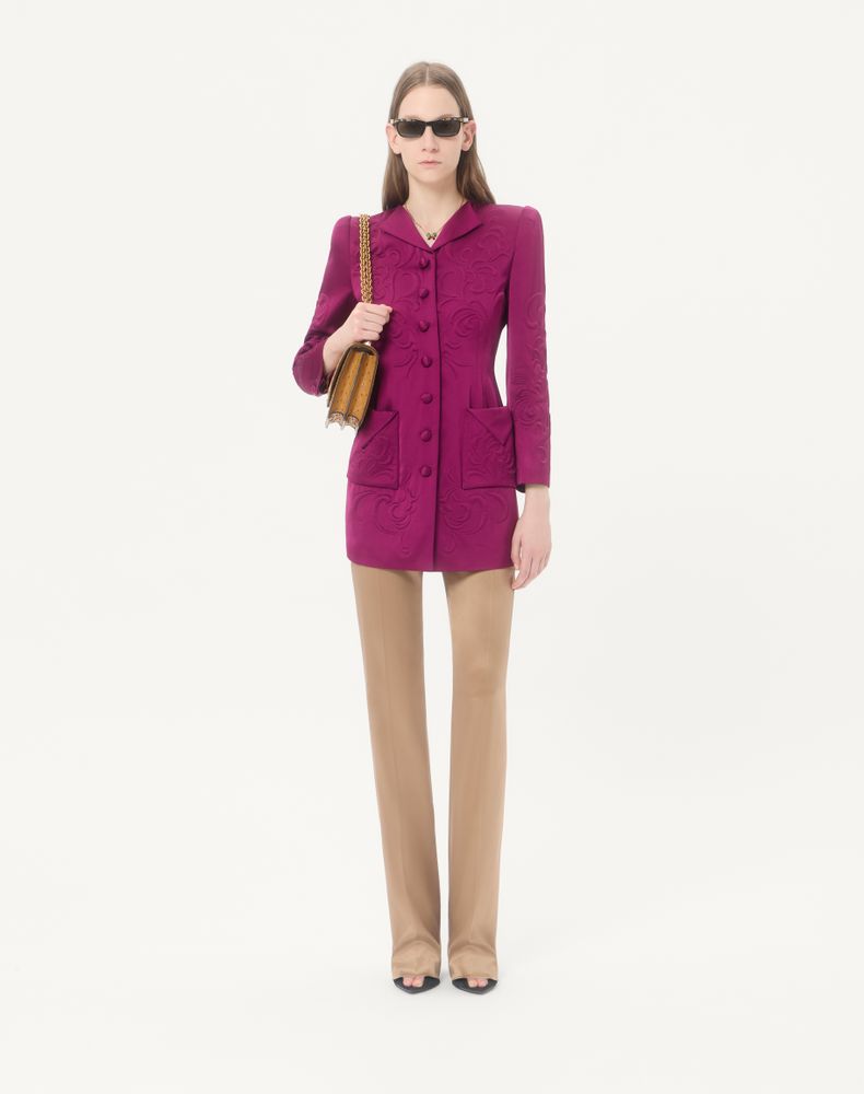 Valentino Double Duchesse Stretch Trousers Woman Camel 46