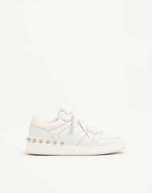 Valentino Garavani - Freedots Sneaker In Kidskin And Nappa Calfskin With Stud Detail - White - Man - Sneakers