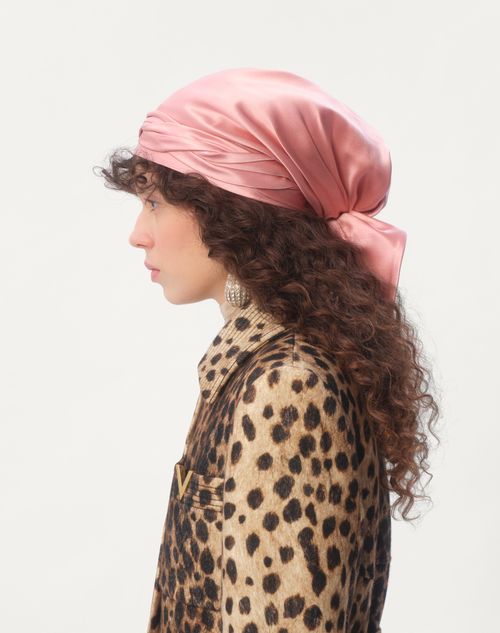 Valentino Garavani - Turban Scarf With Silk Braid - Rose Mist/gold - Woman - Hats And Gloves