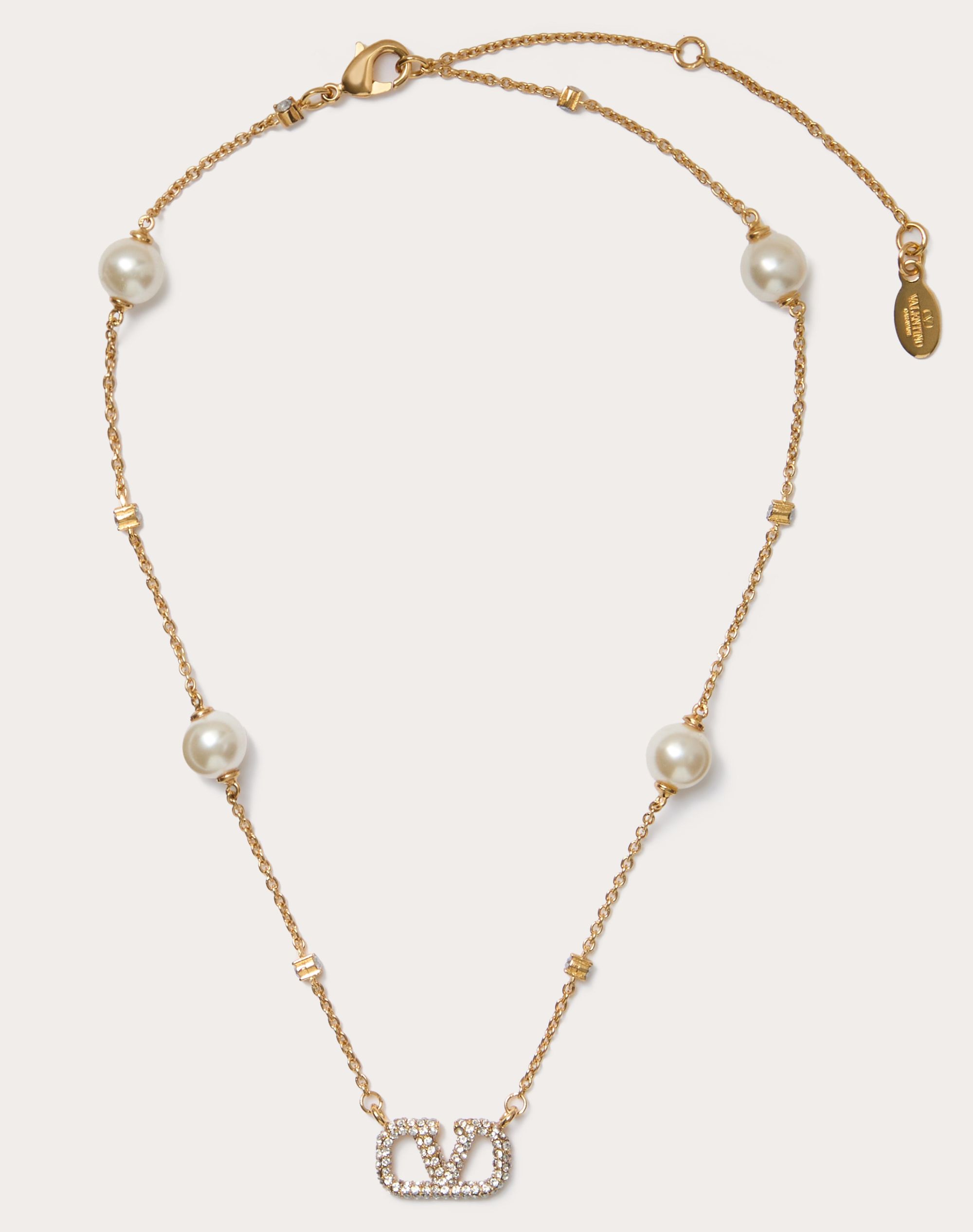 VLOGO SIGNATURE METAL NECKLACE WITH SWAROVSKI%C2%AE CRYSTALS AND PEARLS ?quality=80&size=35&format=auto