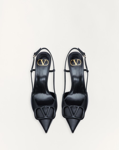 Valentino Garavani Black VLogo Slingback 80 Pumps