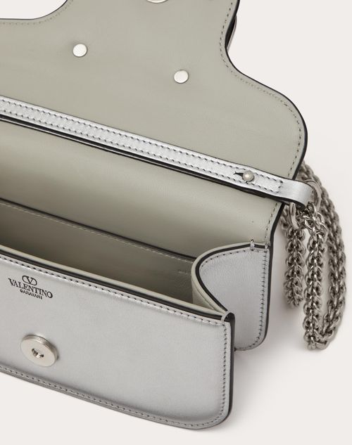 Small Valentino Garavani Locò Metallic Calfskin Shoulder Bag for 