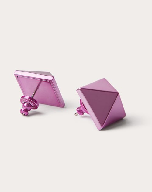 Valentino Garavani - Rockstud Metal Earrings - Pink Pp - Woman - Jewellery