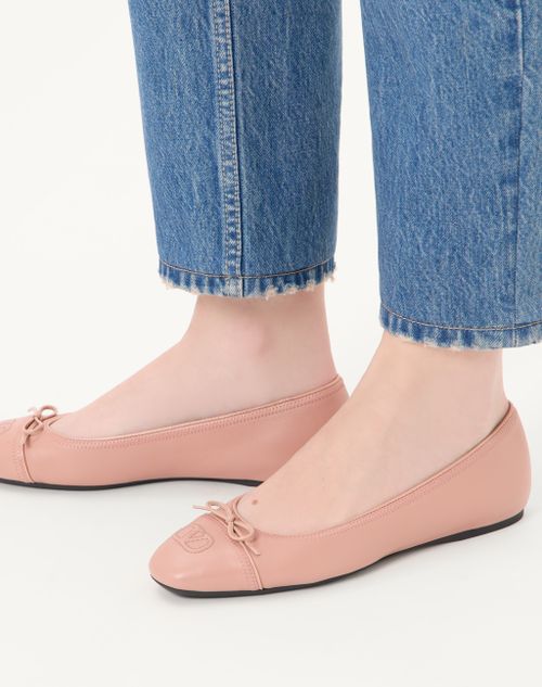 Valentino Garavani - Vlogo Signature Ballerina In Nappa 05mm - Phard - Woman - Ballerinas