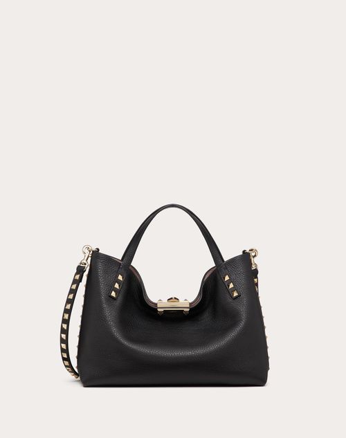 Red Valentino BORSA PICCOLA ROCKSTUD IN VITELLO GRANATO CON FODERA A CONTRASTO