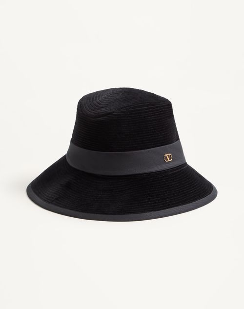 Valentino ヴァレンティノ ガラヴァーニ　ハット　サイズ58 キャンバス ヴァレンティノ ガラヴァーニ ハット サイズ58 キャンバス 黒