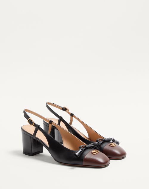 Valentino Garavani - Valet Du Roi Kidskin Slingback Pumps 60mm - Black/coffe - Woman - Shelf - W Shoes Ss25 Rnw - Valet Du Roi